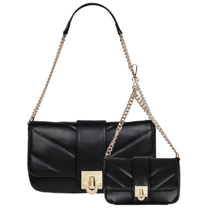True Religion Quilted Flap Shoulder Bag with Mini Bag