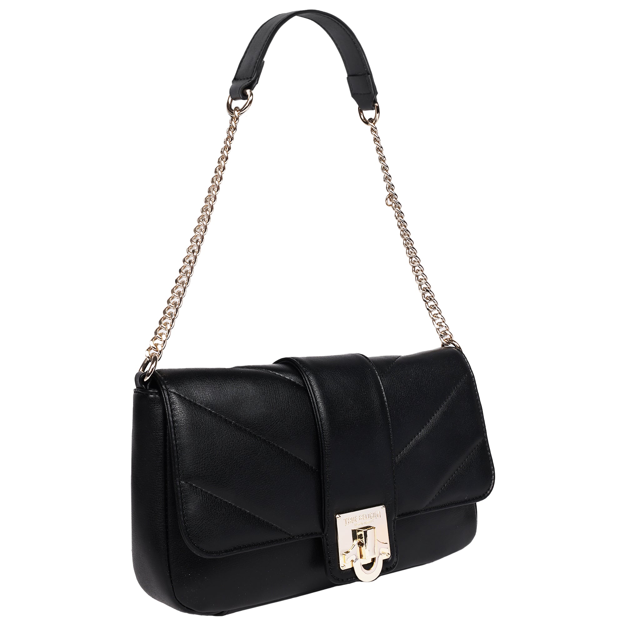 True Religion Quilted Flap Shoulder Bag with Mini Bag