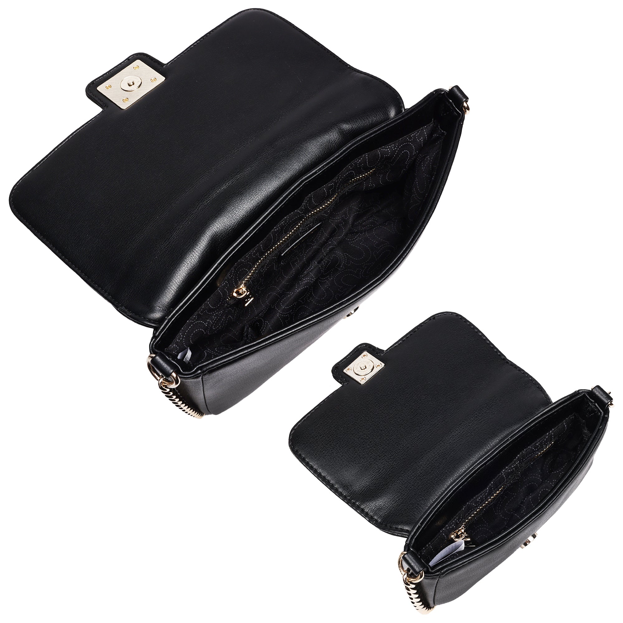 True Religion Quilted Flap Shoulder Bag with Mini Bag