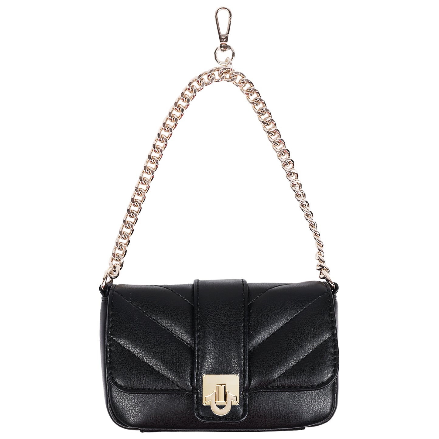 True Religion Quilted Flap Shoulder Bag with Mini Bag