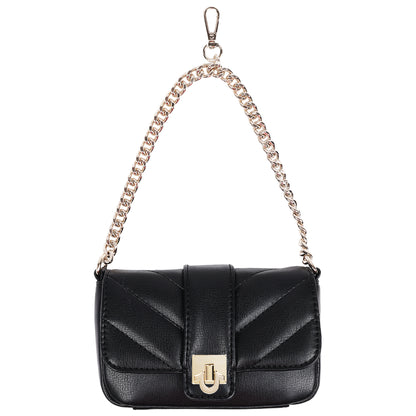 True Religion Quilted Flap Shoulder Bag with Mini Bag