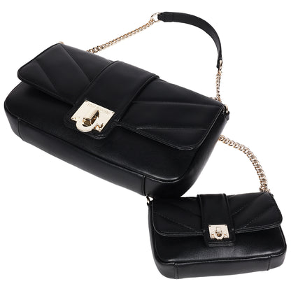 True Religion Quilted Flap Shoulder Bag with Mini Bag