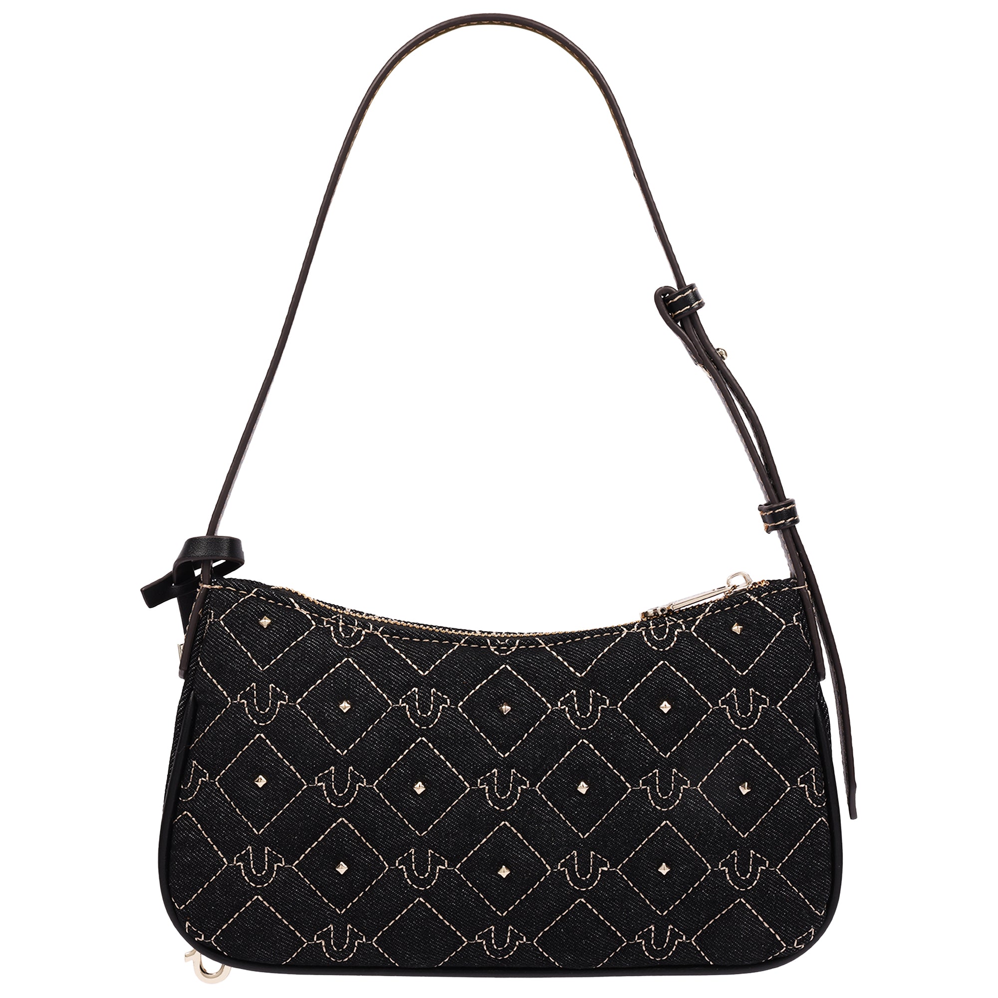 True Religion Studded Denim Shoulder Bag