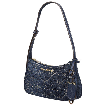 True Religion Studded Denim Shoulder Bag