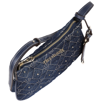 True Religion Studded Denim Shoulder Bag
