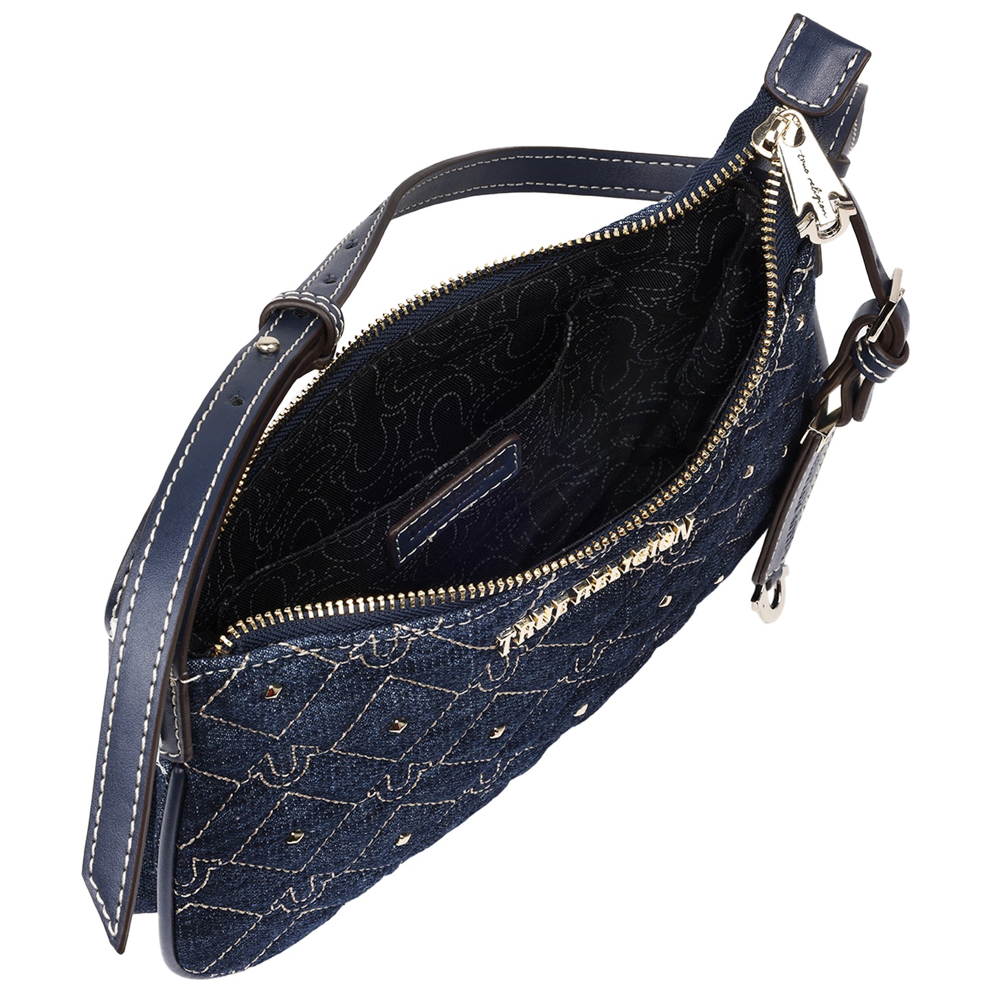 True Religion Studded Denim Shoulder Bag