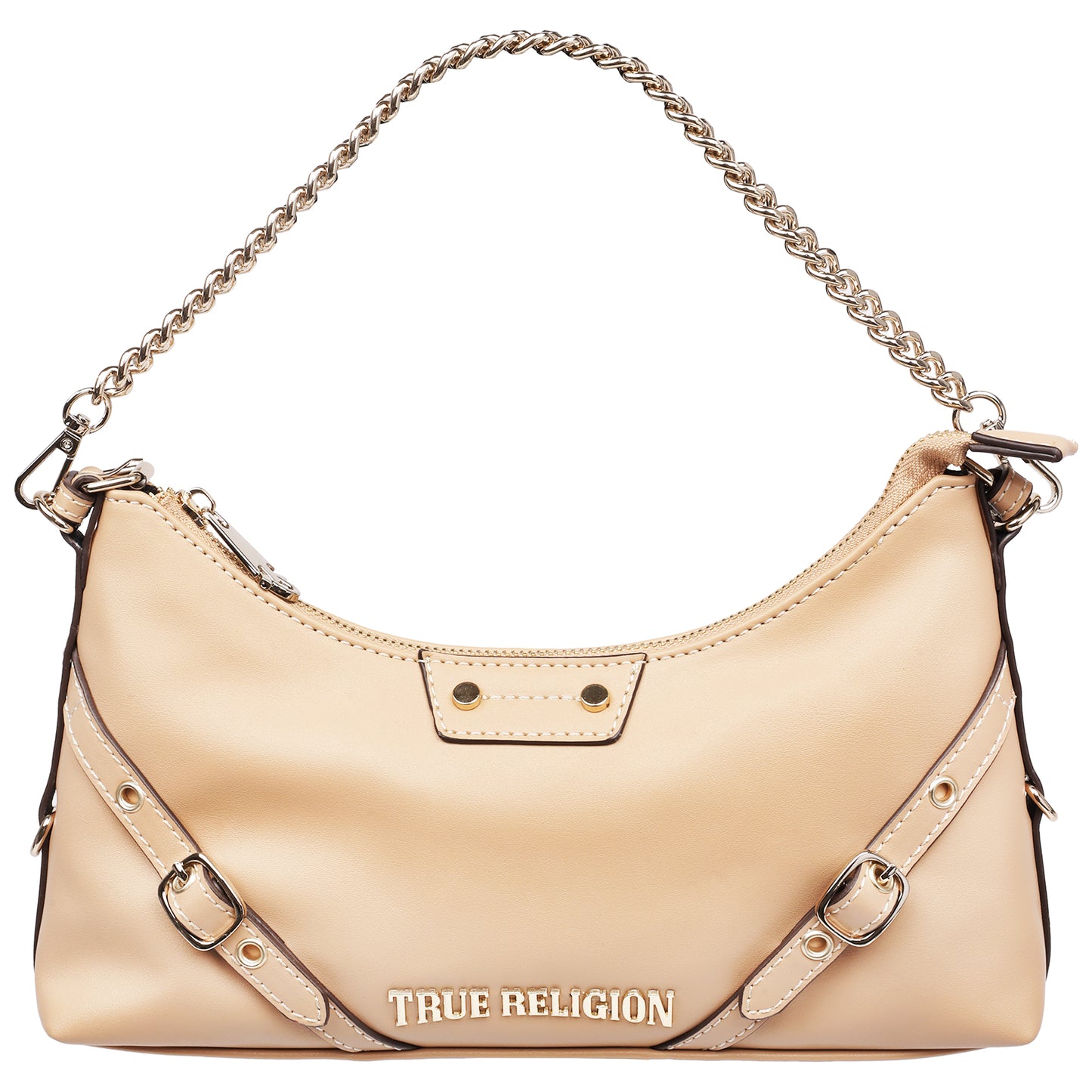 True Religion Smooth PU Belted Shoulder Bag