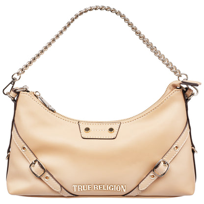 True Religion Smooth PU Belted Shoulder Bag