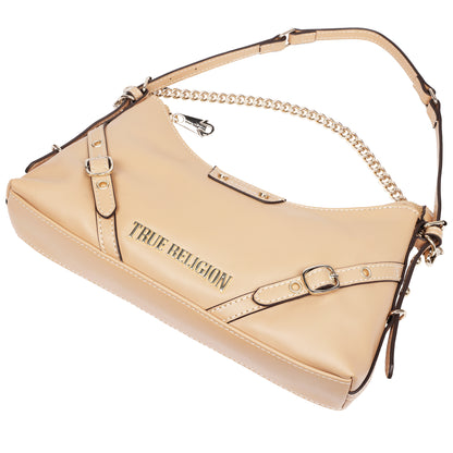 True Religion Smooth PU Belted Shoulder Bag
