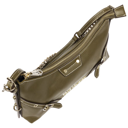 True Religion Smooth PU Belted Shoulder Bag