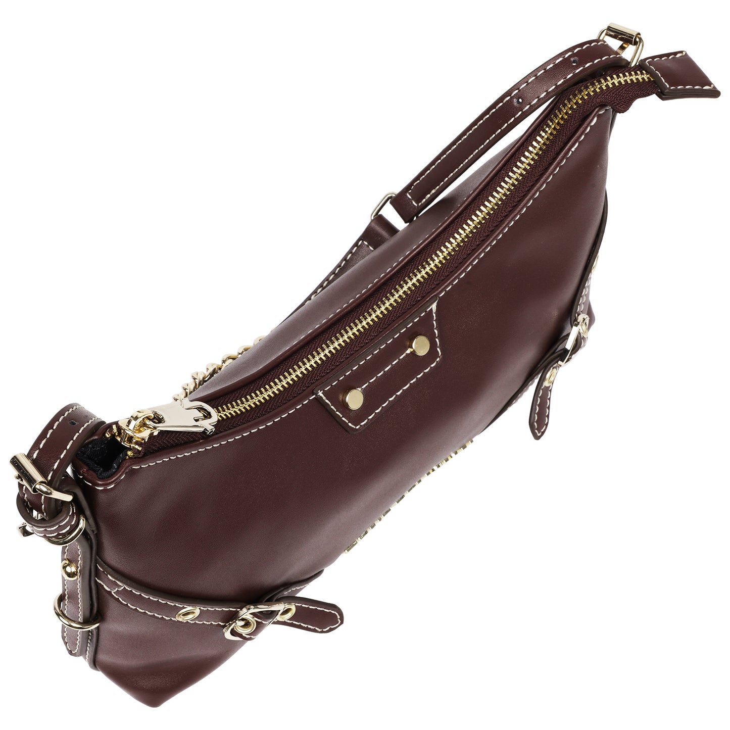 True Religion Smooth PU Belted Shoulder Bag