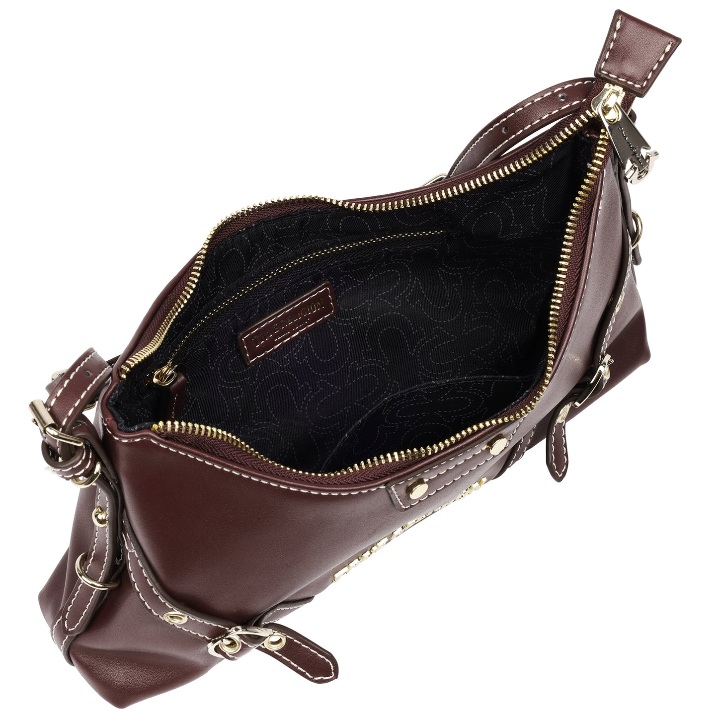 True Religion Smooth PU Belted Shoulder Bag