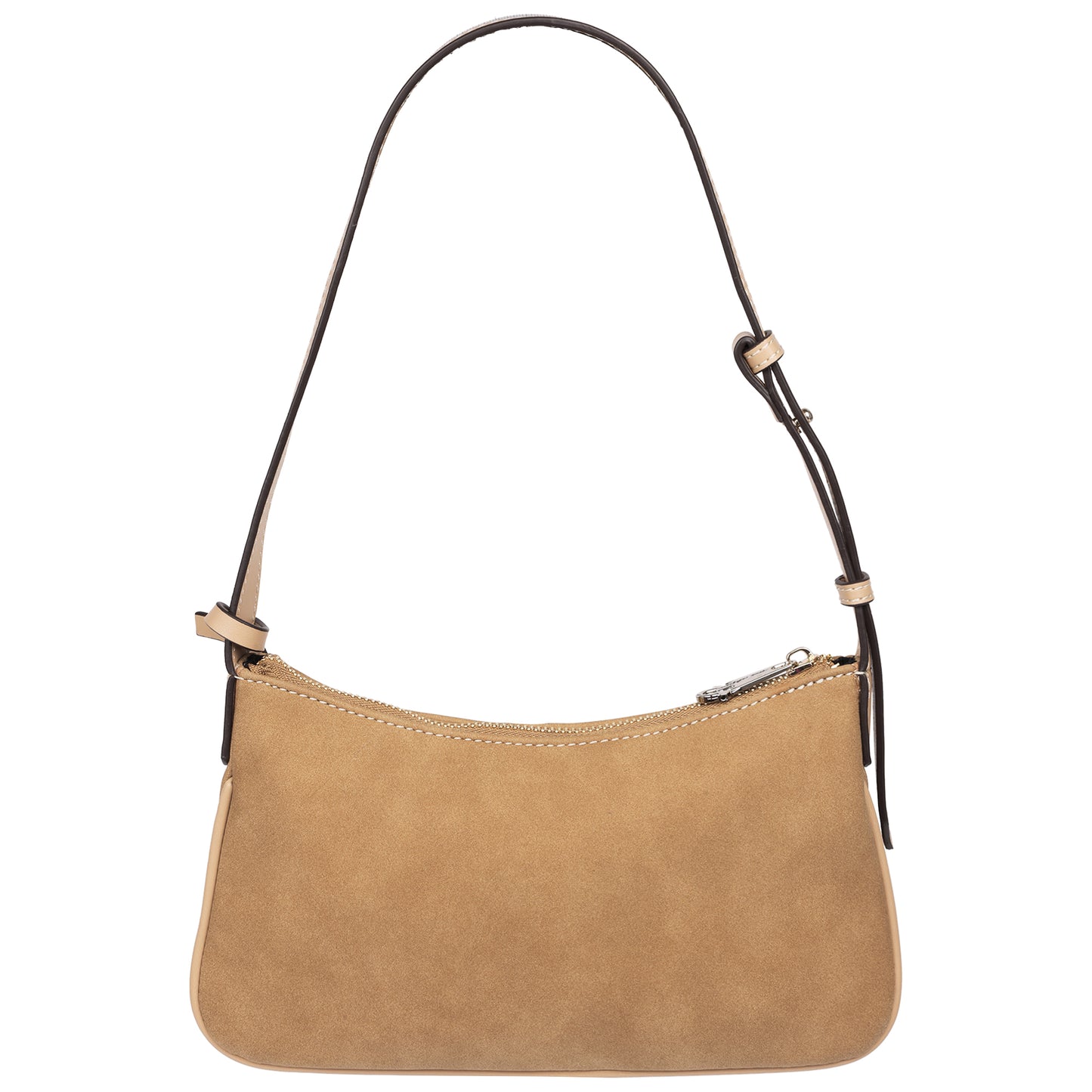 True Religion Logo Plaque Suede Shoulder Bag