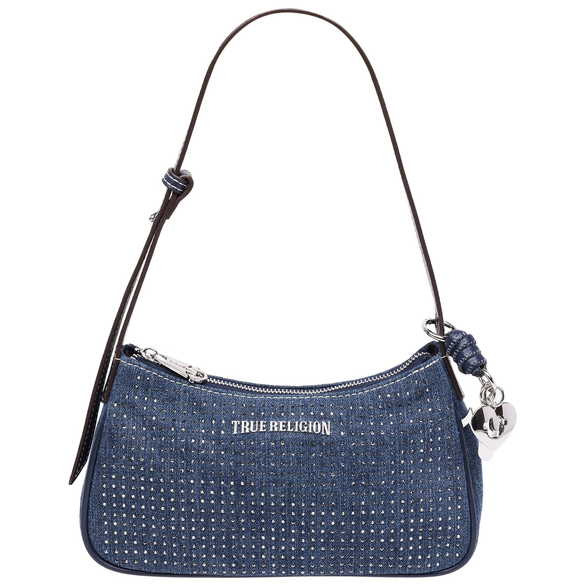 SPARKLE DENIM ZIP TOP BAG