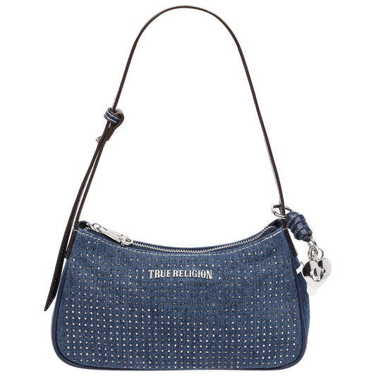 SPARKLE DENIM ZIP TOP BAG