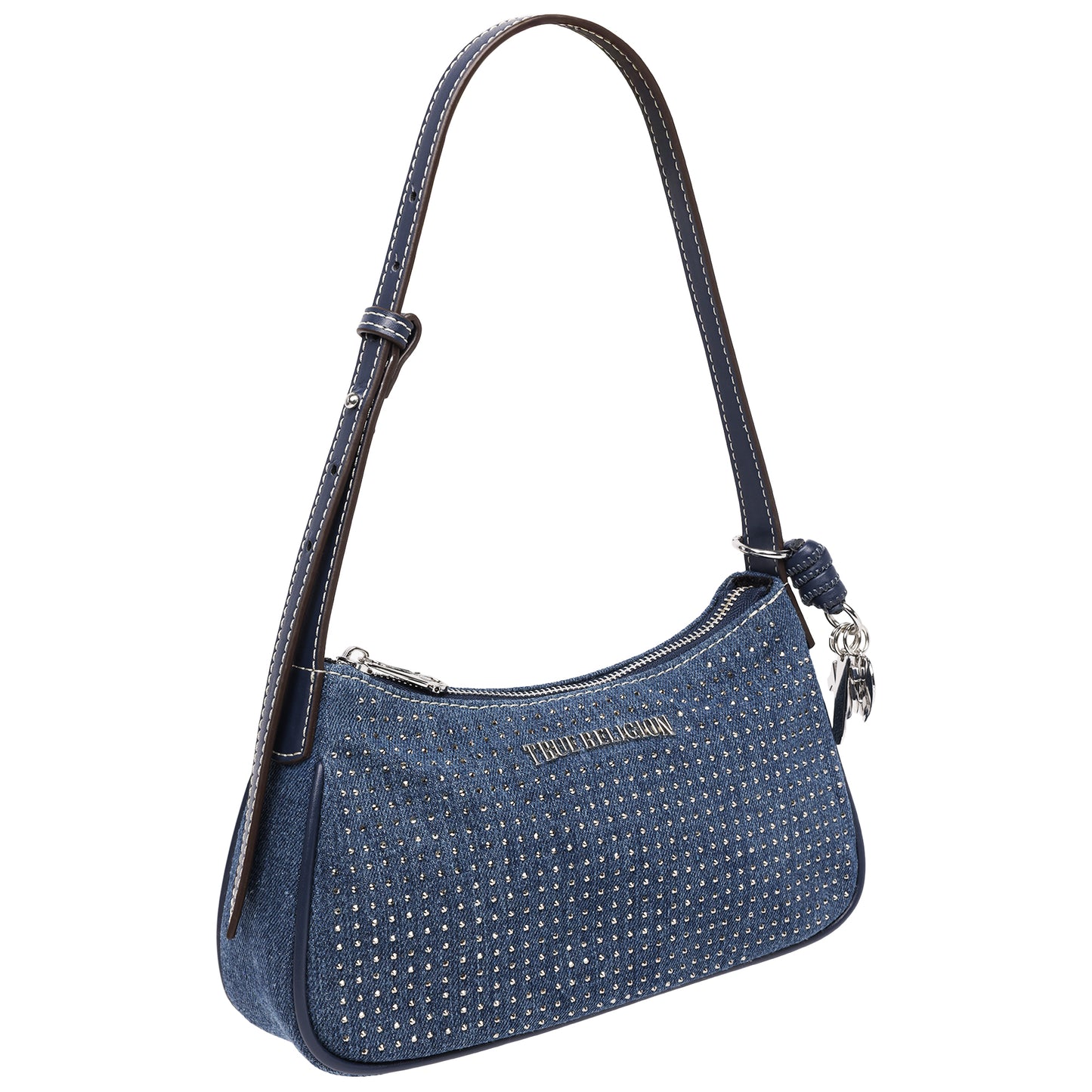 SPARKLE DENIM ZIP TOP BAG