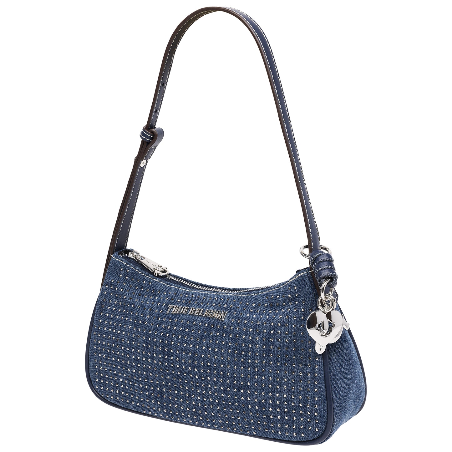 SPARKLE DENIM ZIP TOP BAG