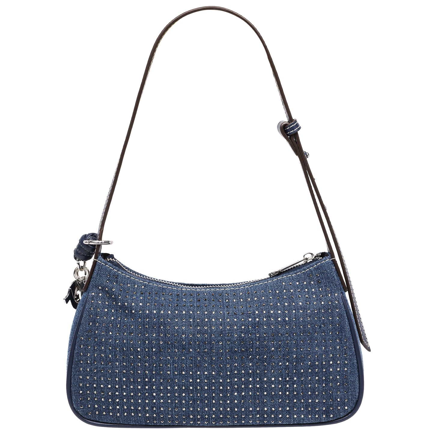 SPARKLE DENIM ZIP TOP BAG