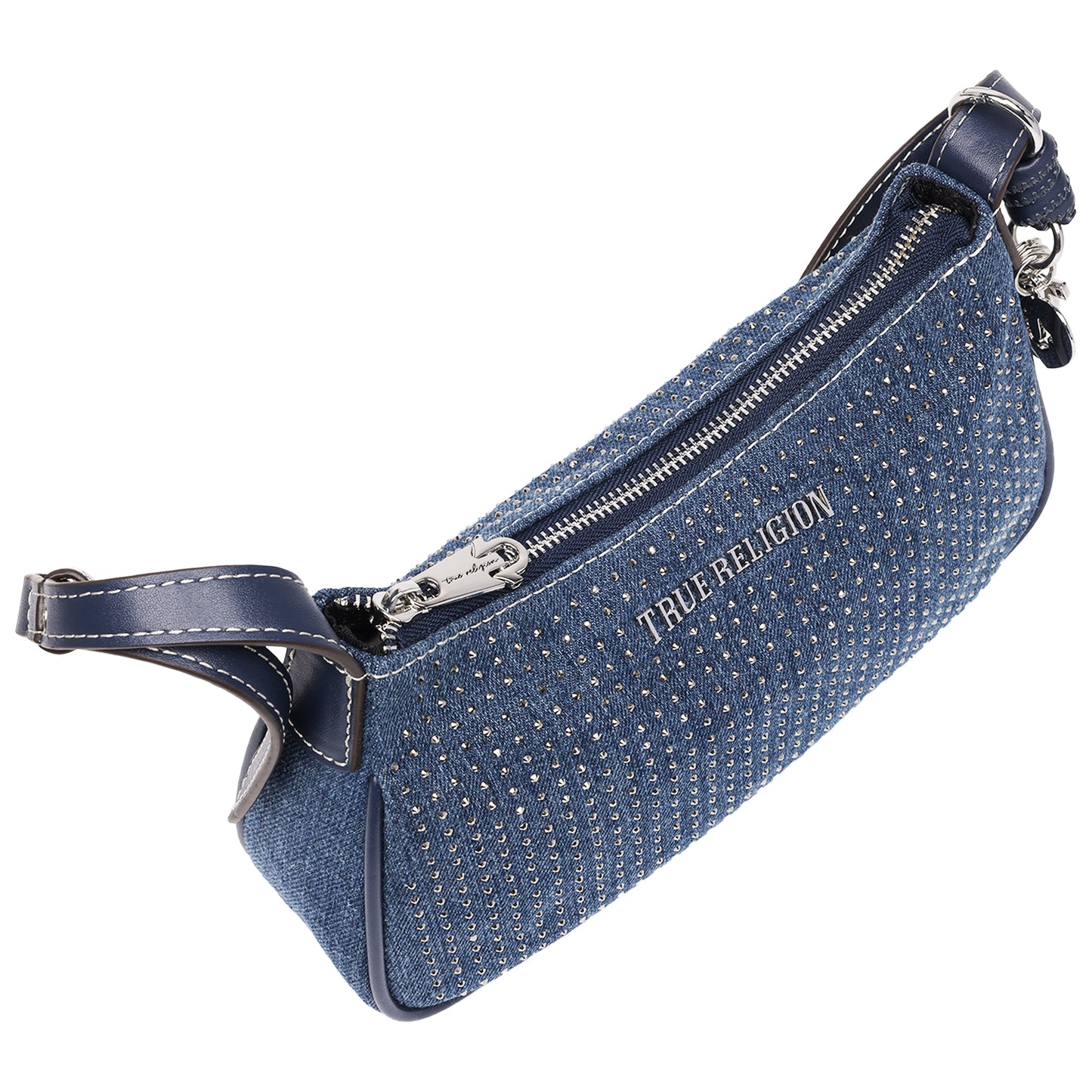 SPARKLE DENIM ZIP TOP BAG
