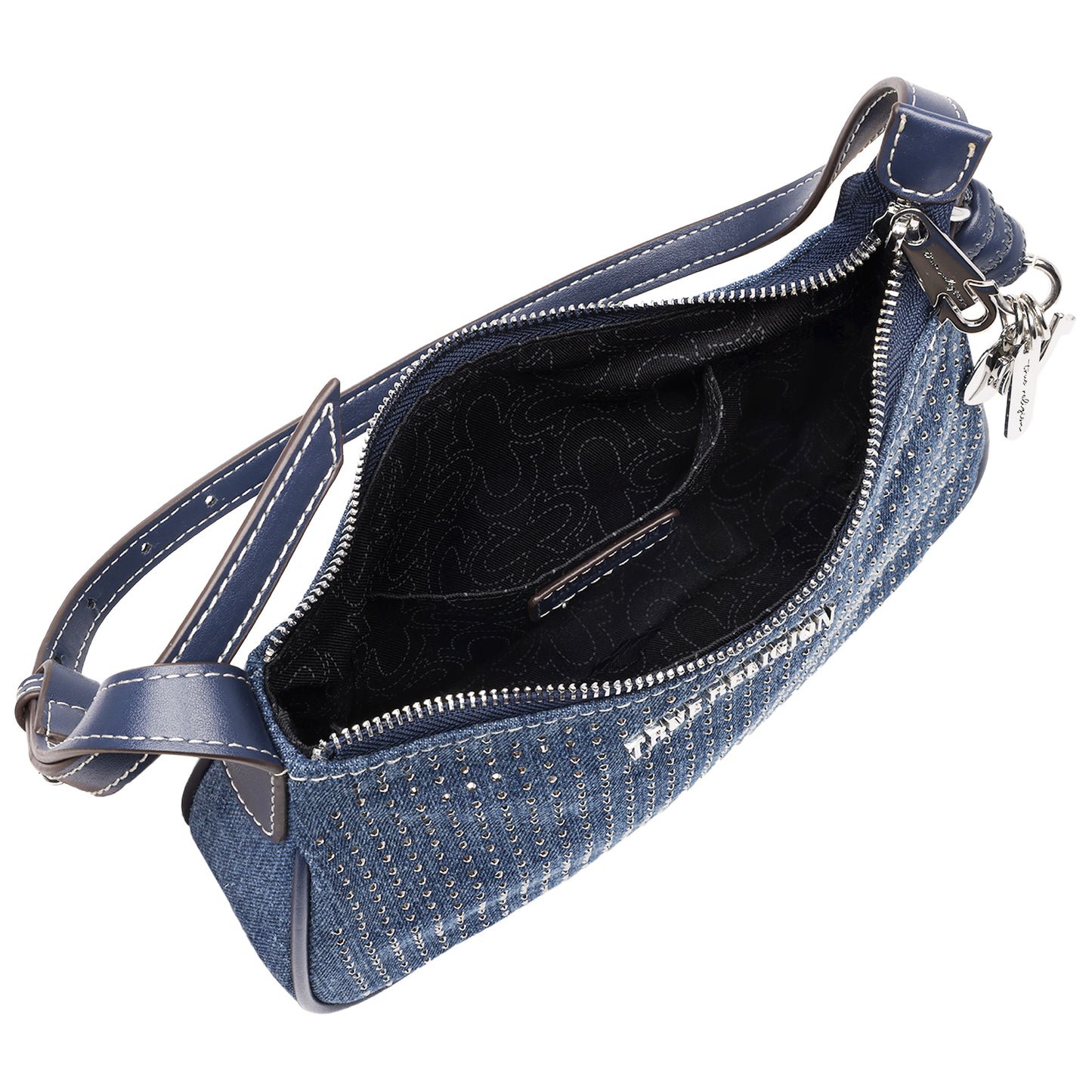 SPARKLE DENIM ZIP TOP BAG