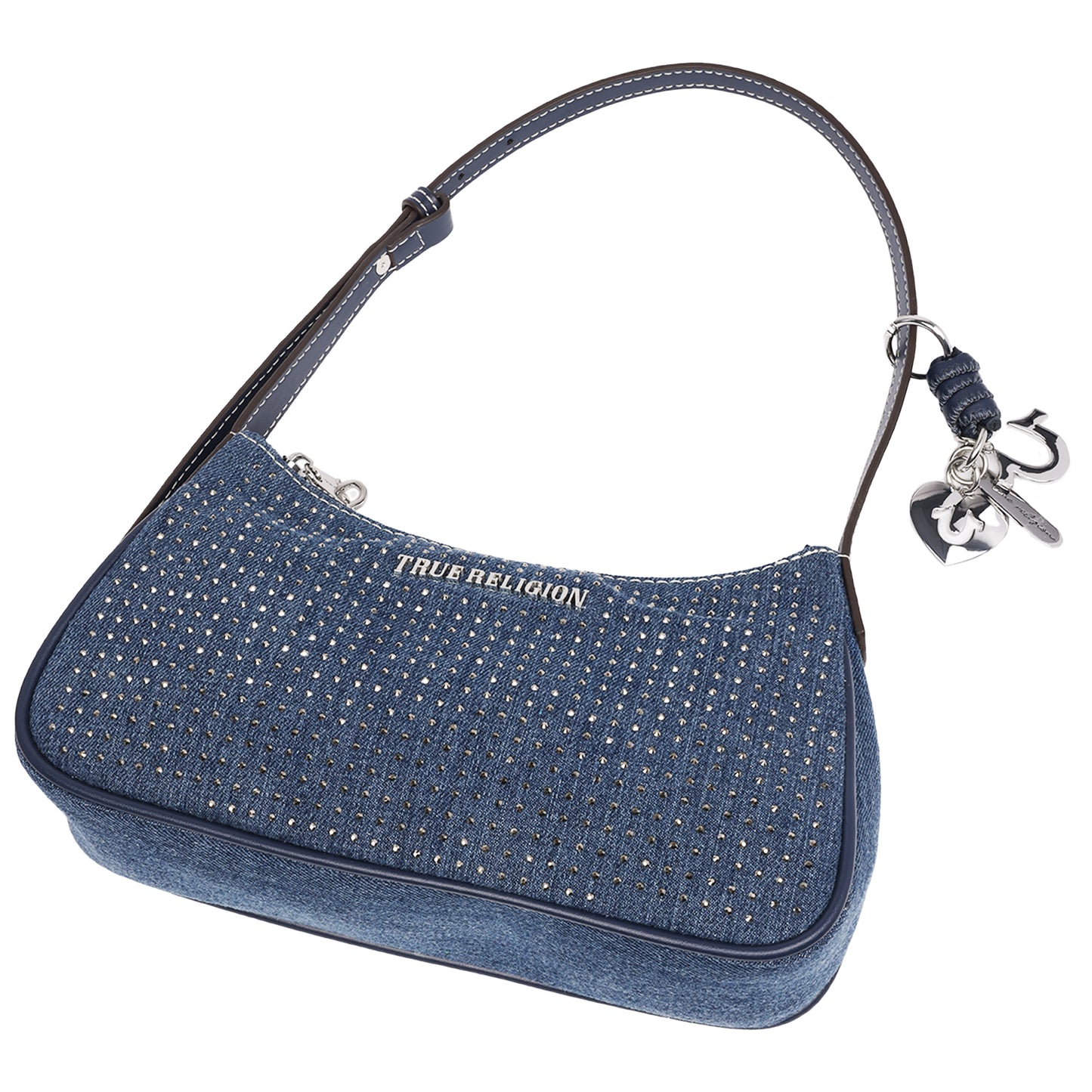 SPARKLE DENIM ZIP TOP BAG