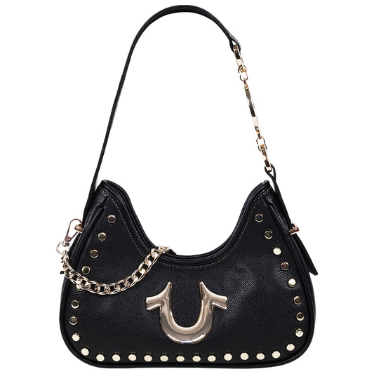 True Religion Studded Pebble Hobo Bag