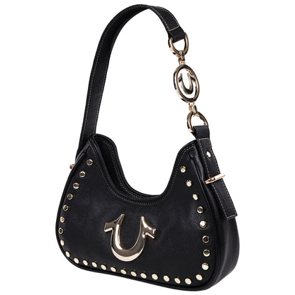 True Religion Studded Pebble Hobo Bag