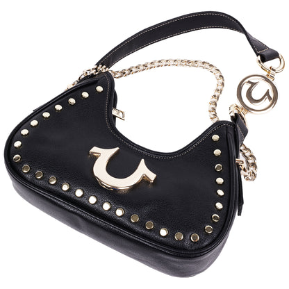 True Religion Studded Pebble Hobo Bag