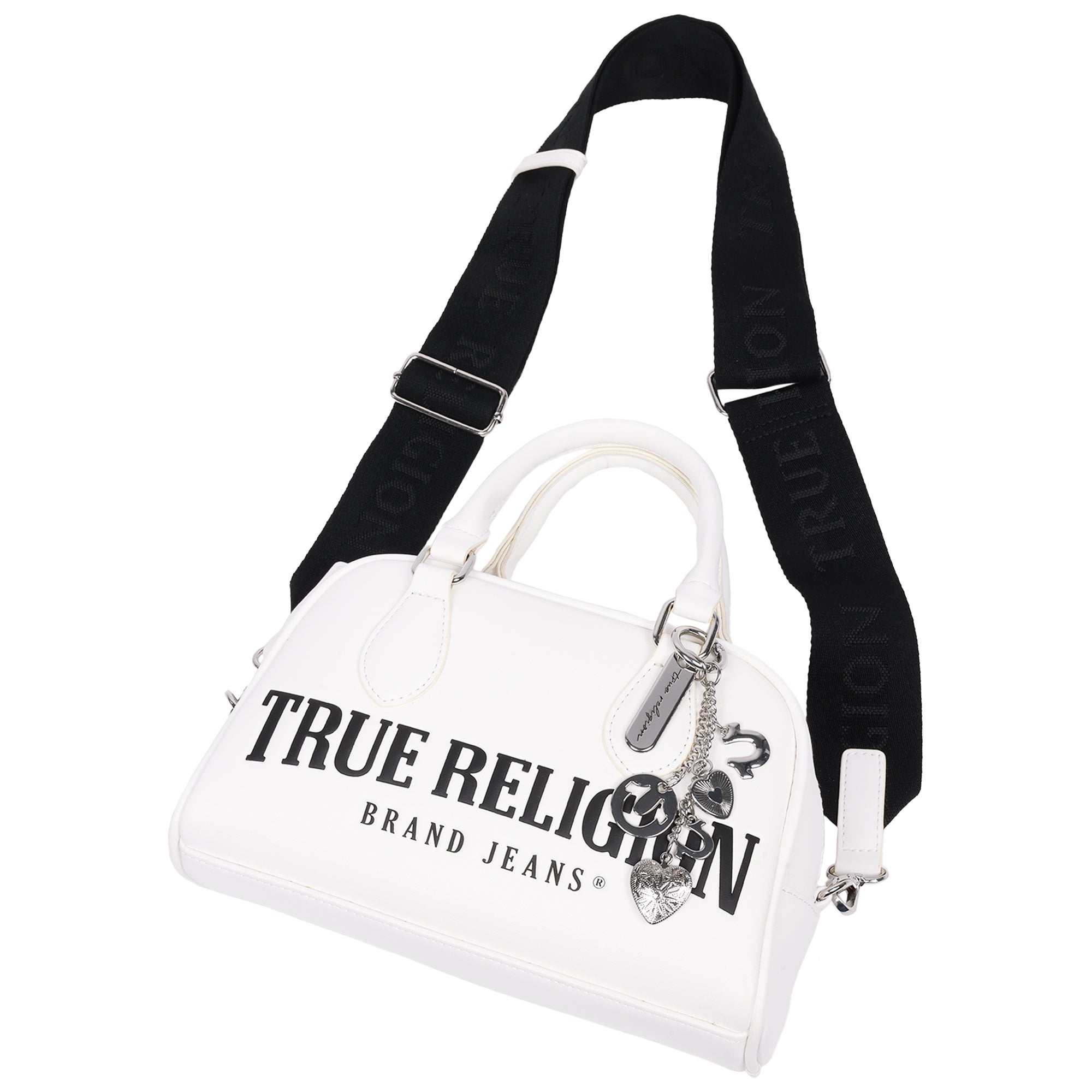 True Religion Bombe Logo Satchel with Charm