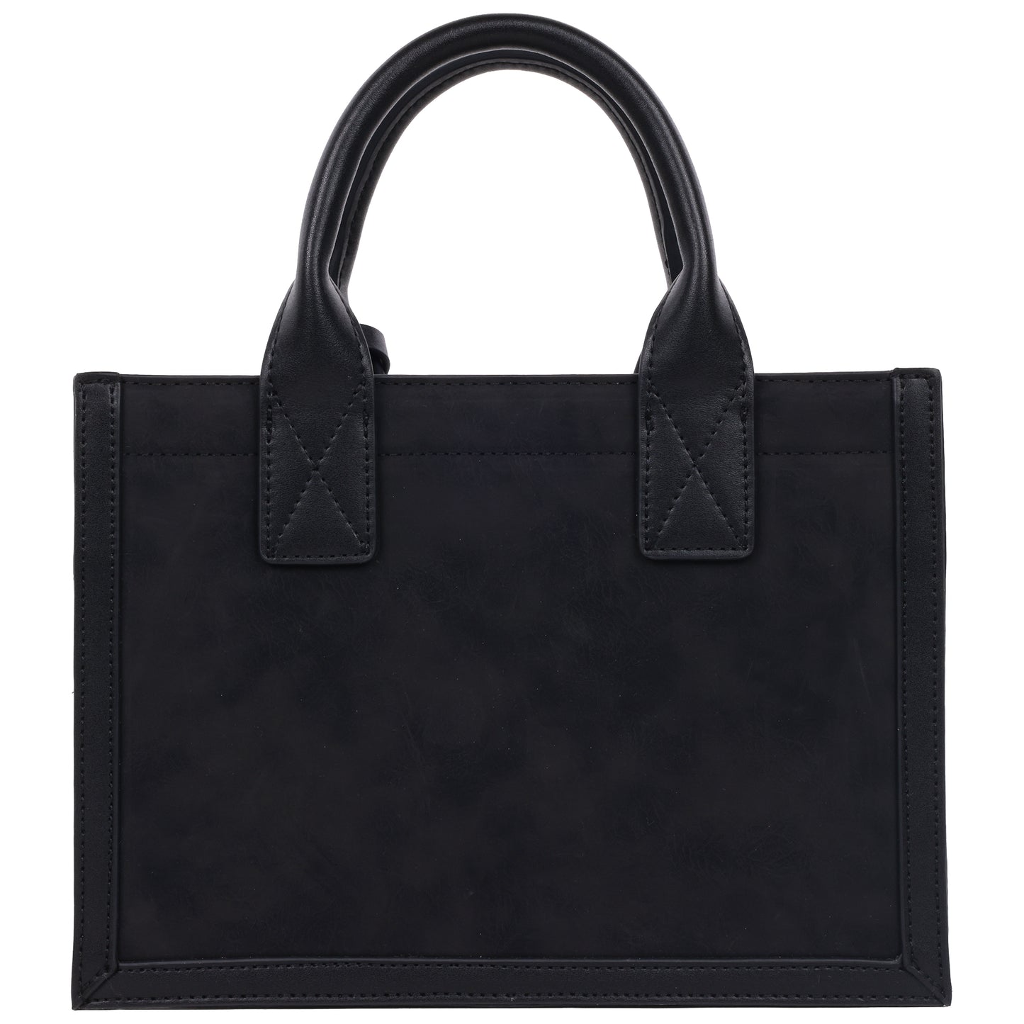 True Religion Suede PU Box Tote with Logo Tag