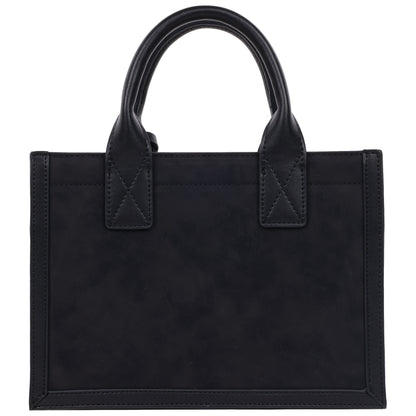 True Religion Suede PU Box Tote with Logo Tag