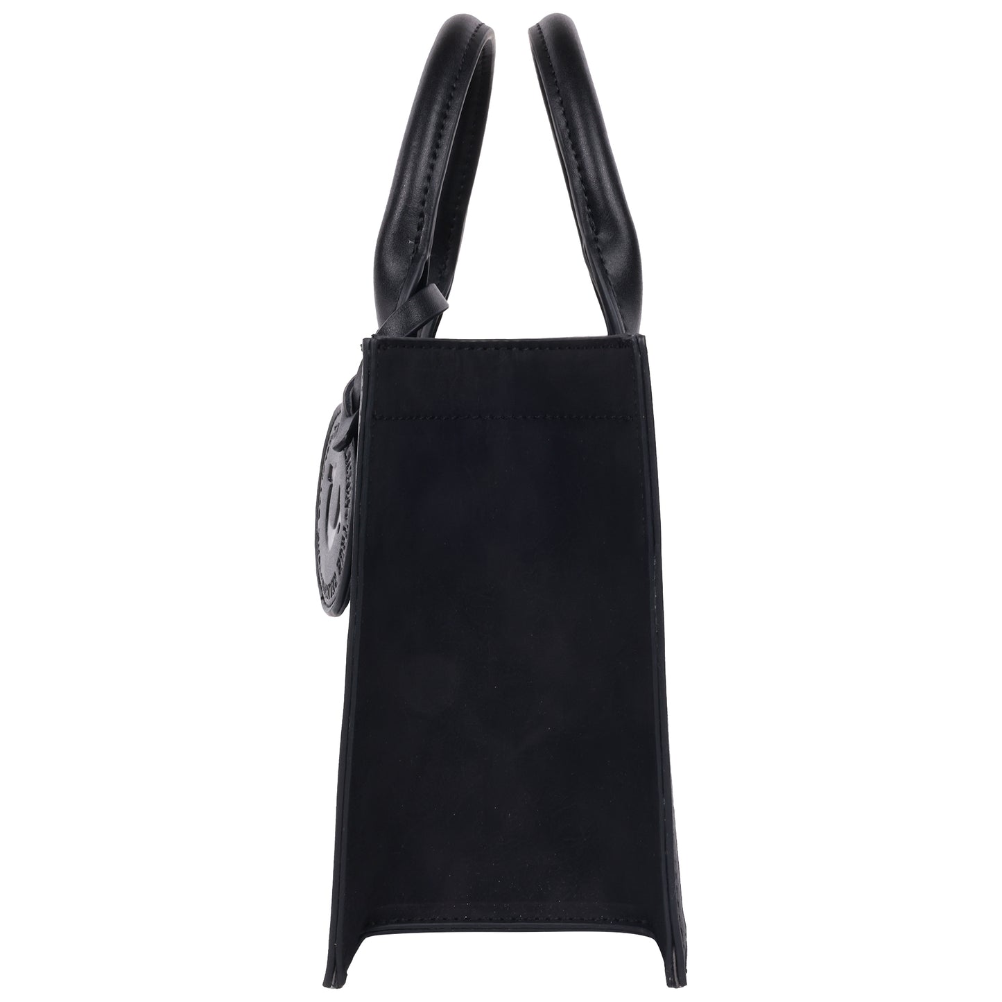 True Religion Suede PU Box Tote with Logo Tag