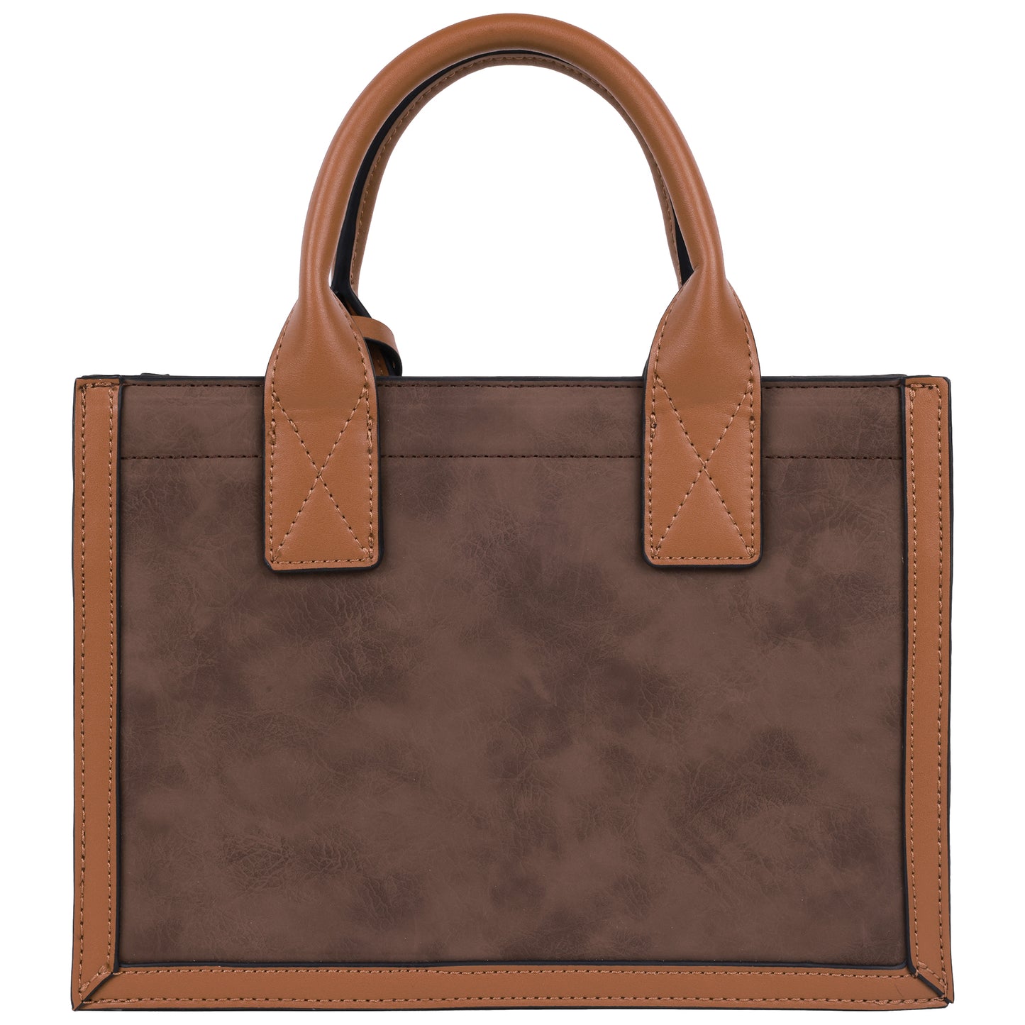 True Religion Suede PU Box Tote with Logo Tag