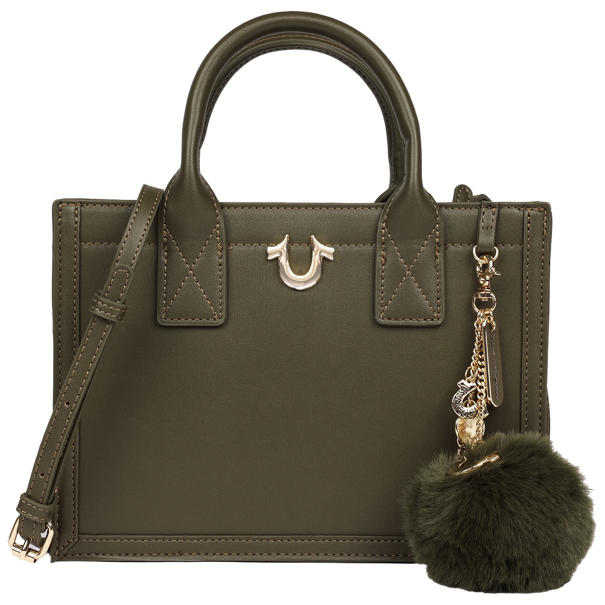 True Religion Pom Dangle Modern Tote