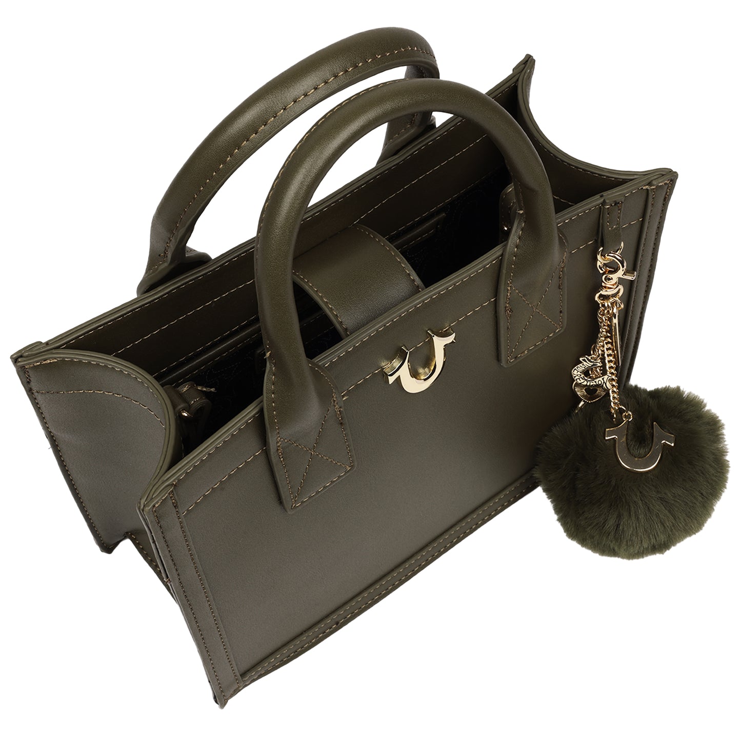 True Religion Pom Dangle Modern Tote