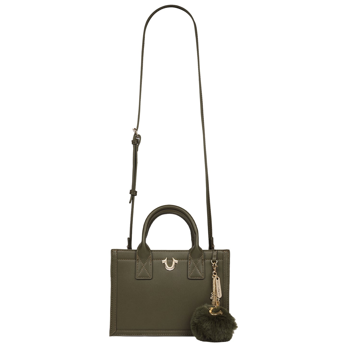 True Religion Pom Dangle Modern Tote