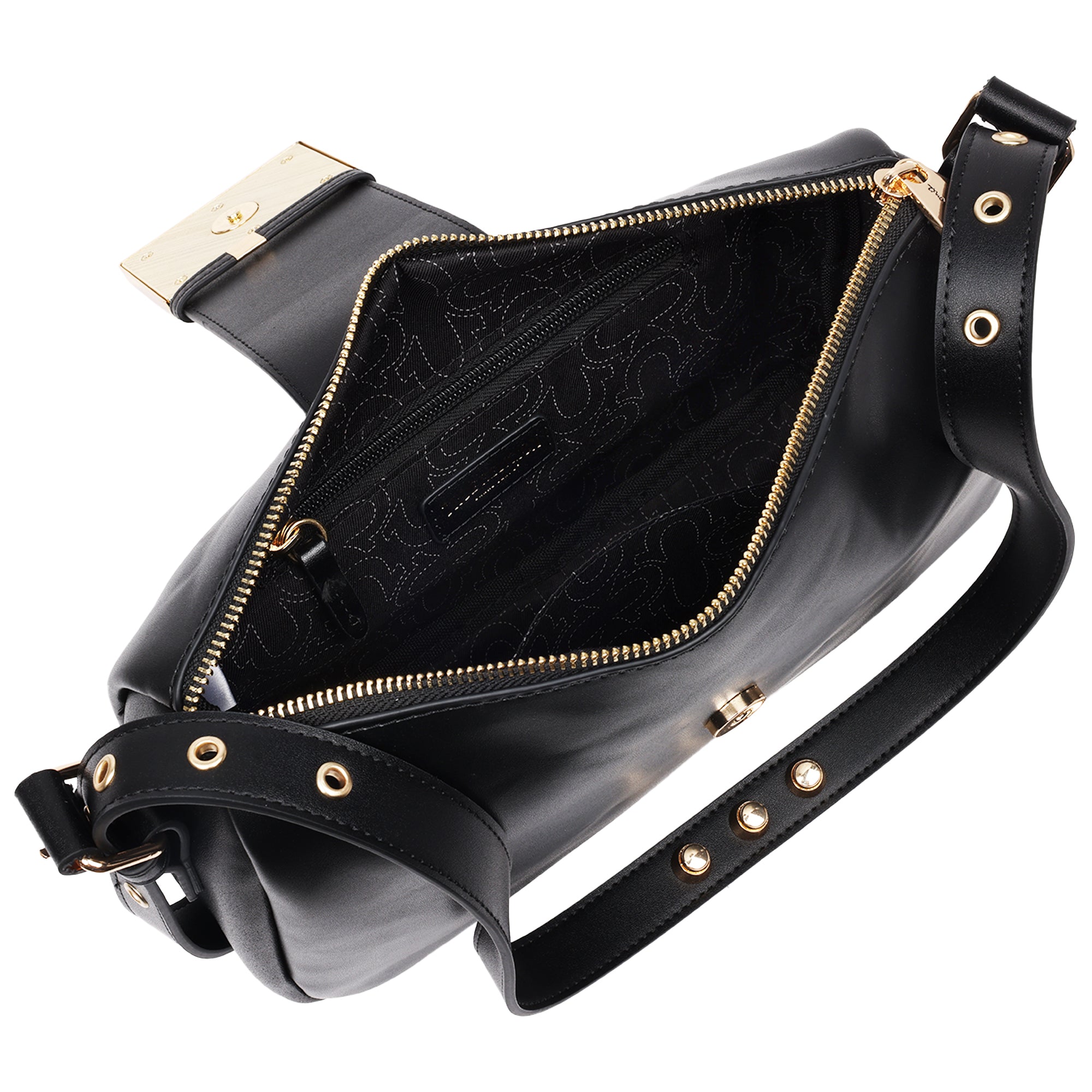 True Religion East West Shoulder Bag with Belt Buckle Tab