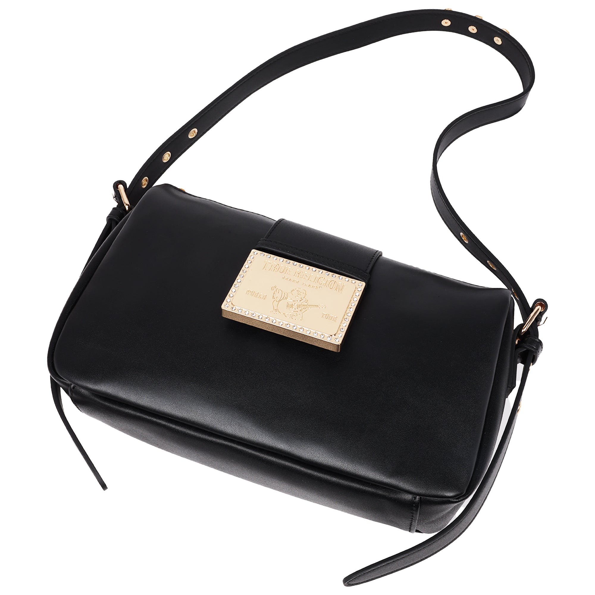 True Religion East West Shoulder Bag with Belt Buckle Tab