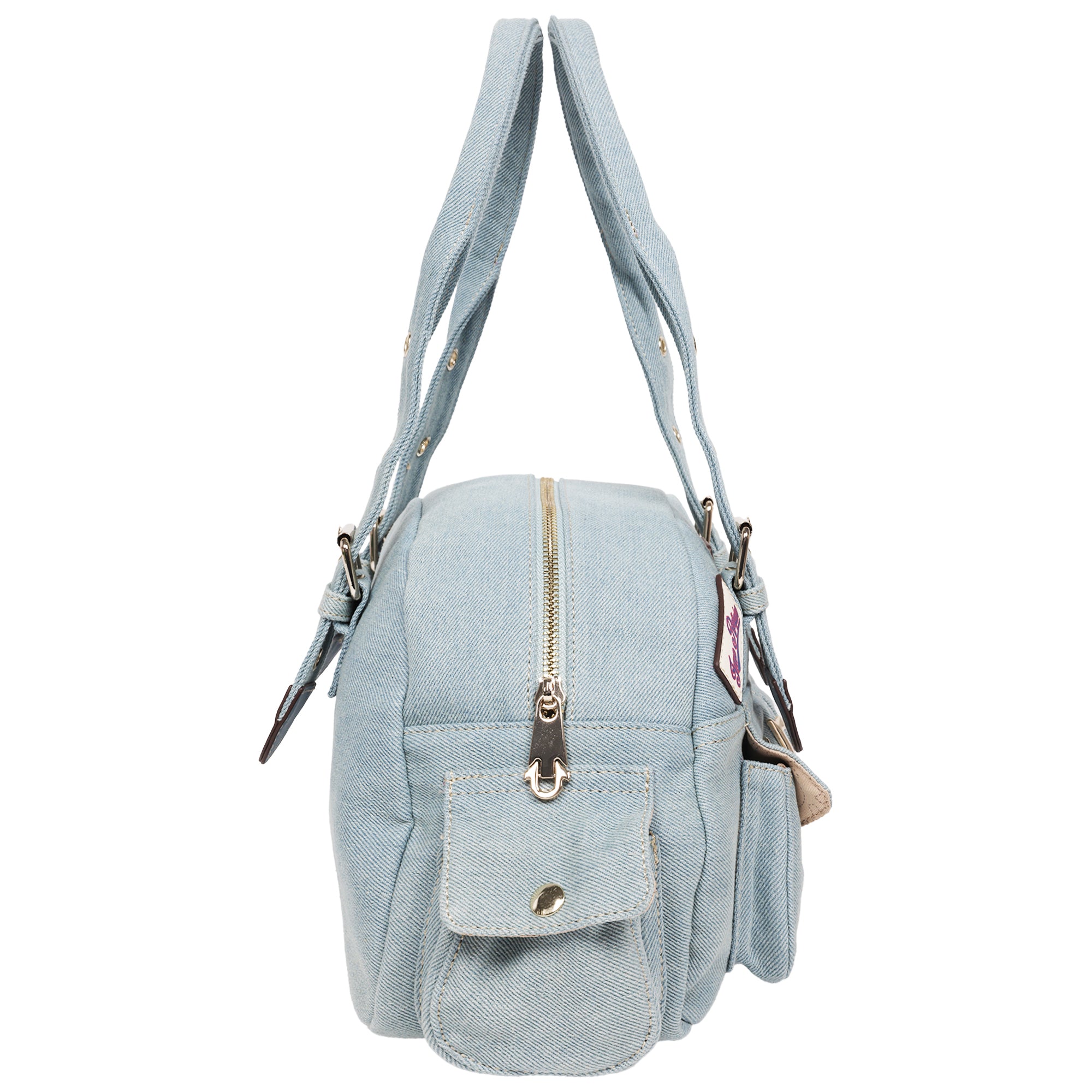 True Religion Multi-Patch Denim Satchel