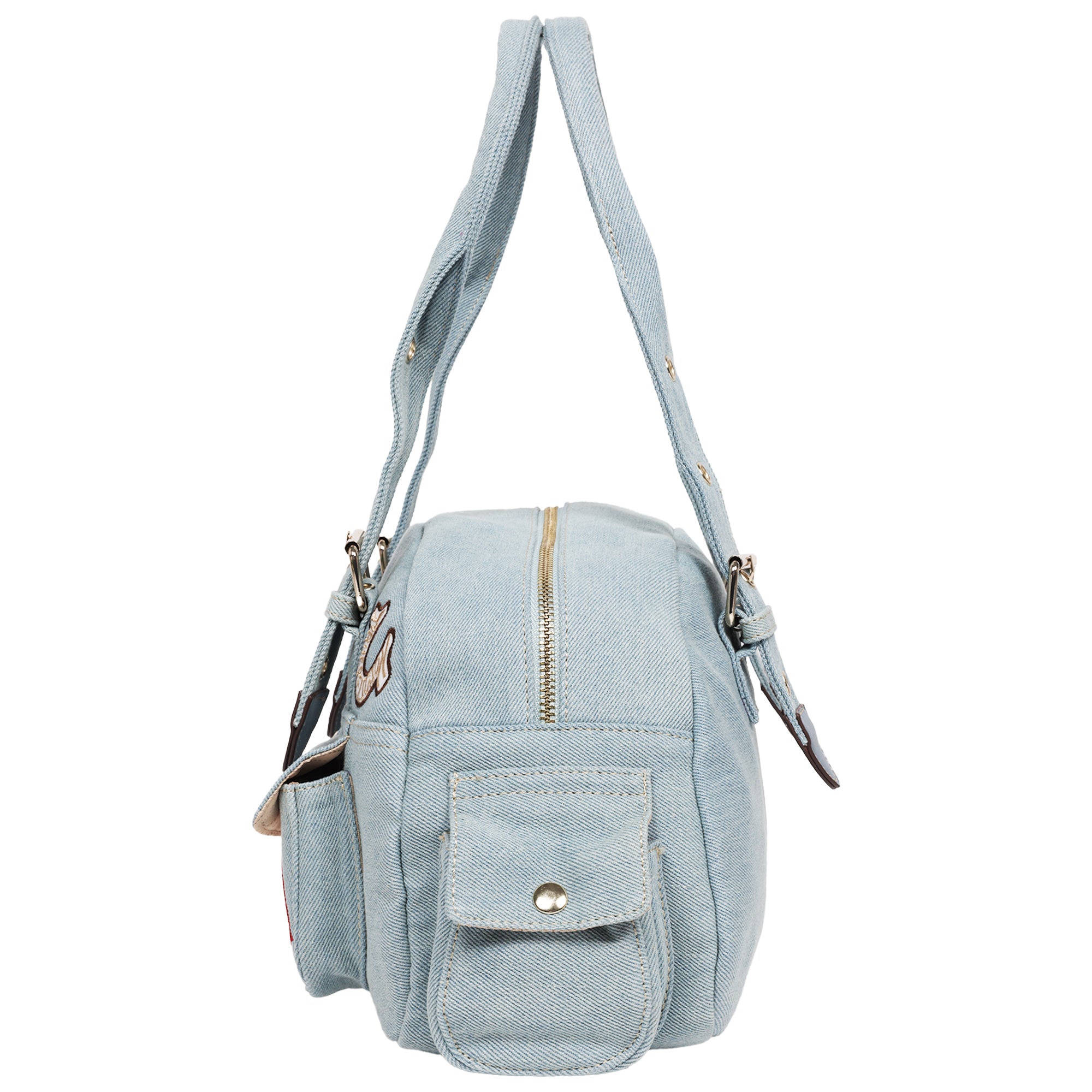 True Religion Multi-Patch Denim Satchel