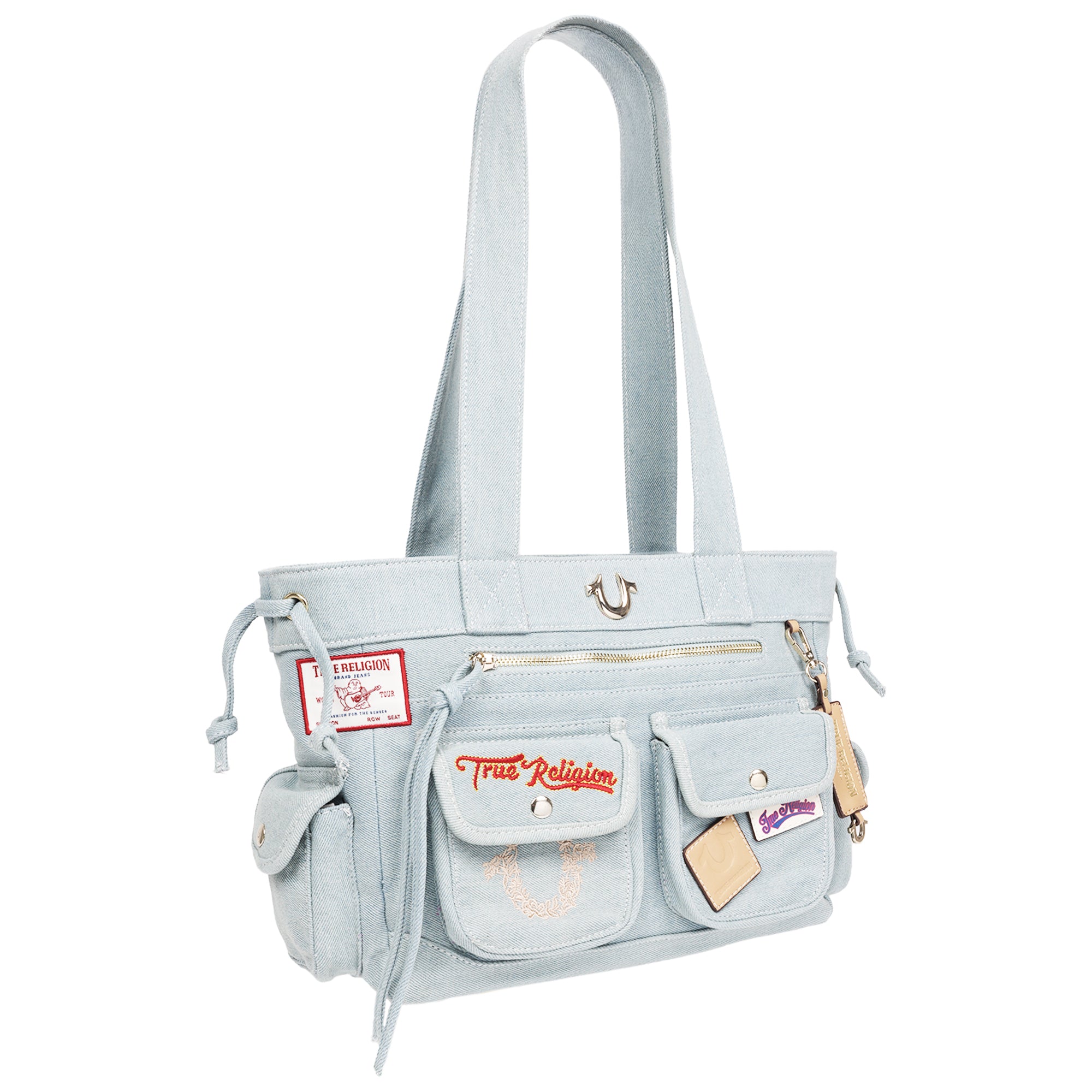 True Religion Multi-Patch Denim Tote