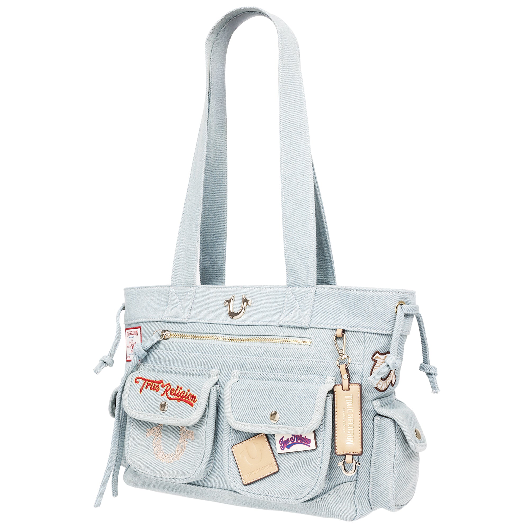 True Religion Multi-Patch Denim Tote