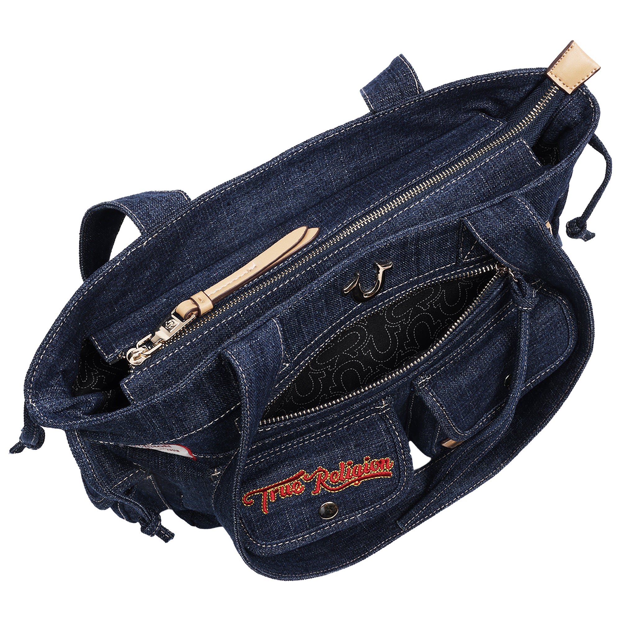 True Religion Multi-Patch Denim Tote
