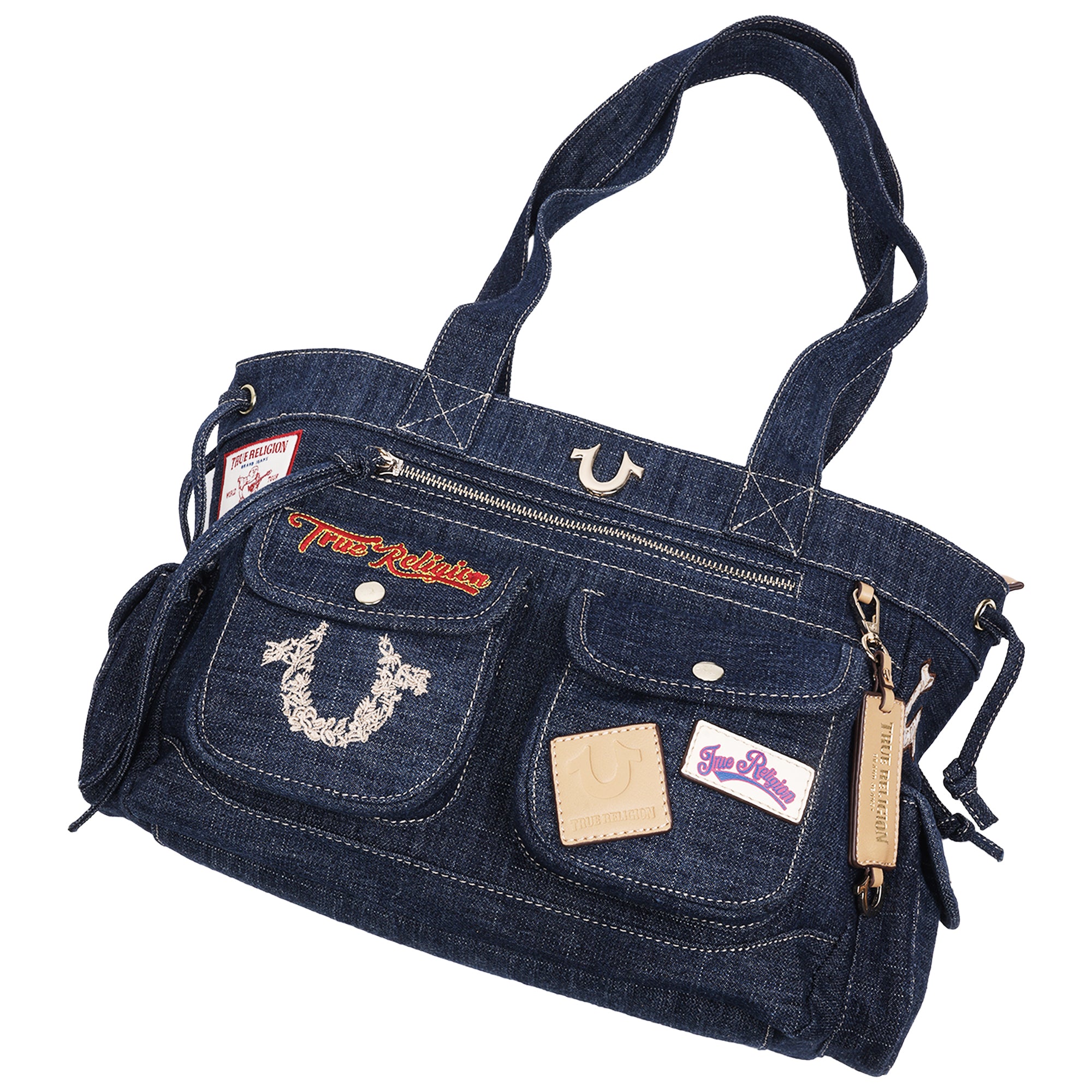 True Religion Multi-Patch Denim Tote
