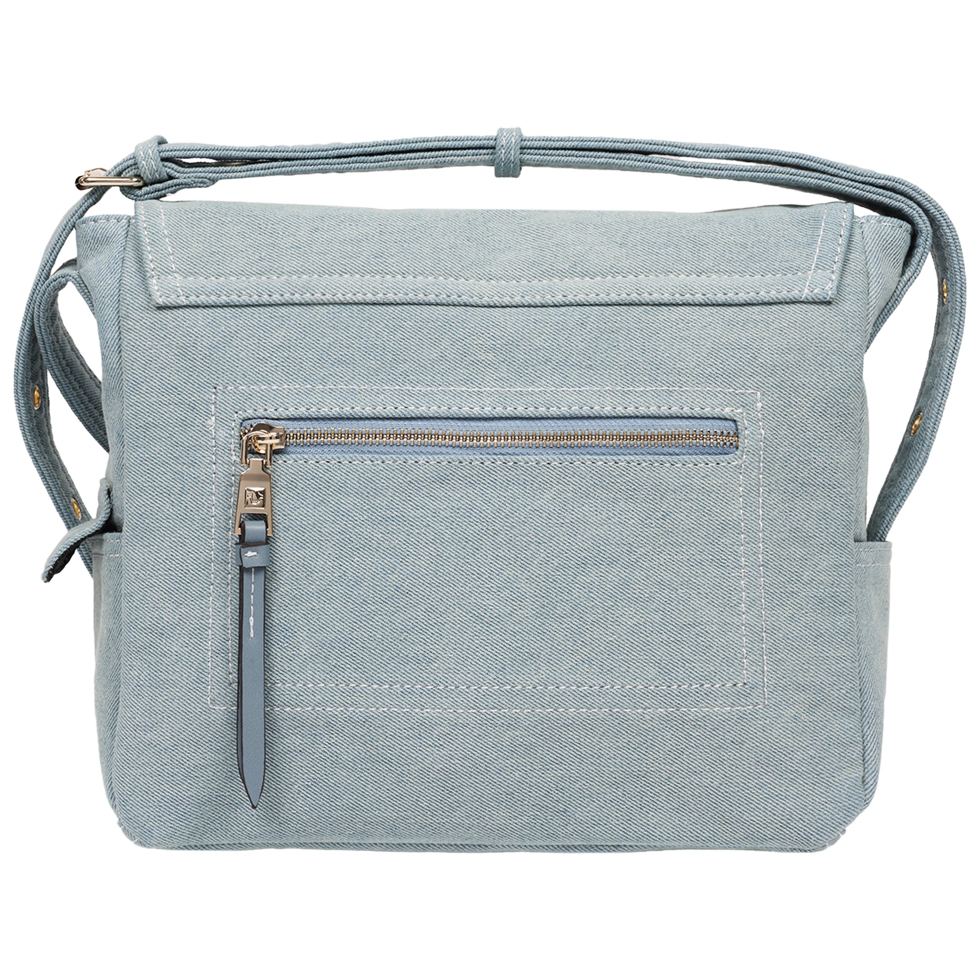 True Religion Multi Patch Denim Messenger Bag