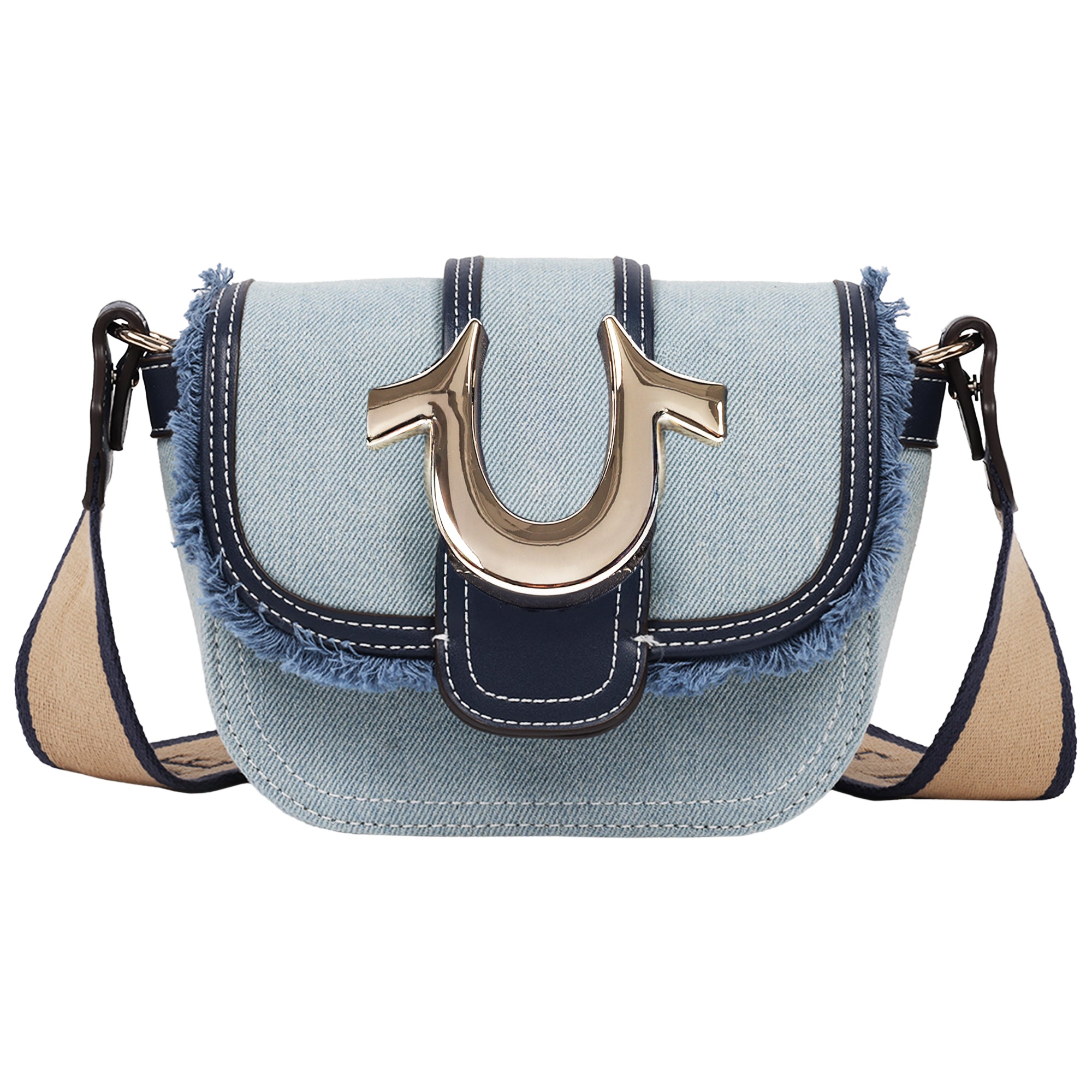 True Religion Asher Frayed Edge Mini Flap Crossbody