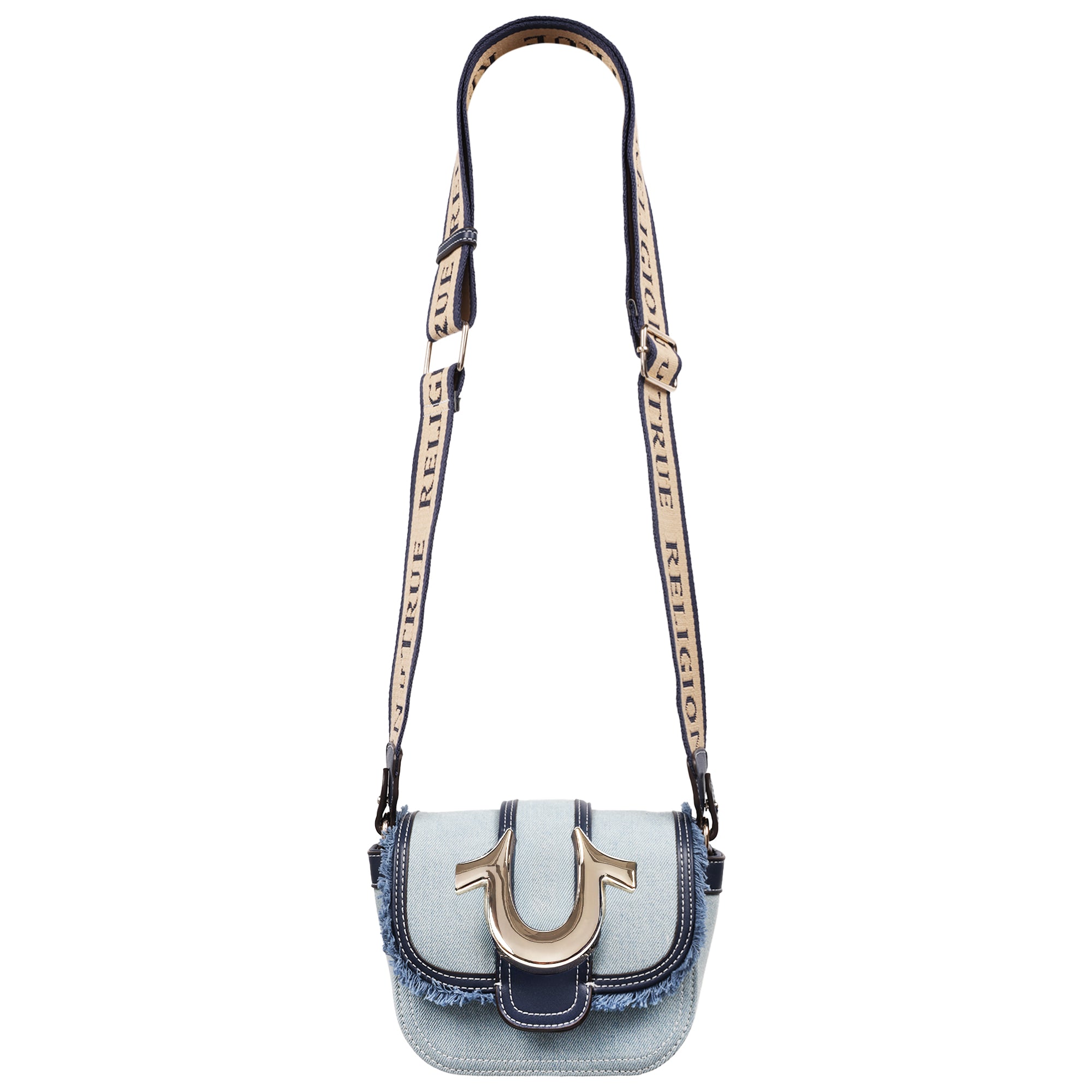 True Religion Asher Frayed Edge Mini Flap Crossbody