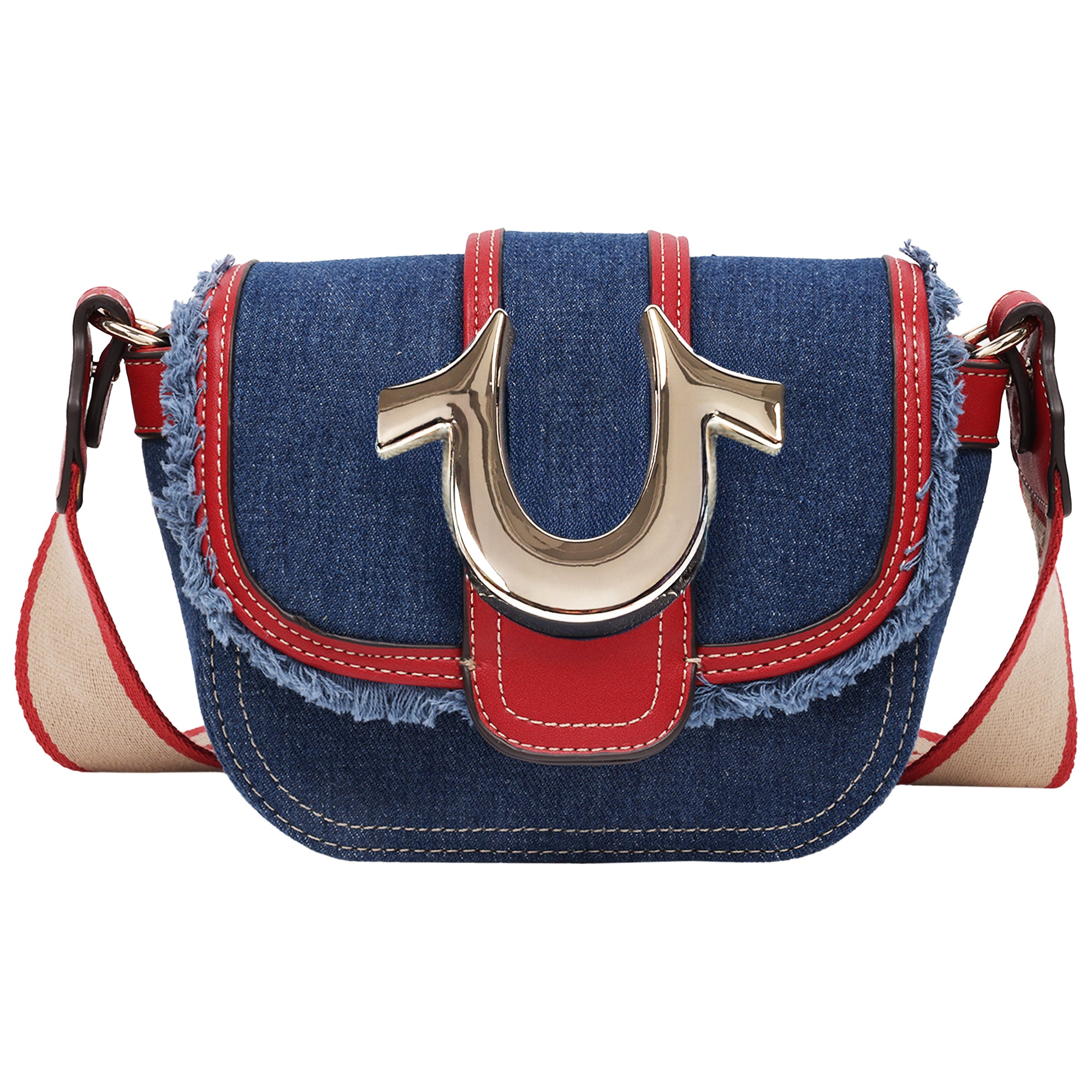 True Religion Asher Frayed Edge Mini Flap Crossbody