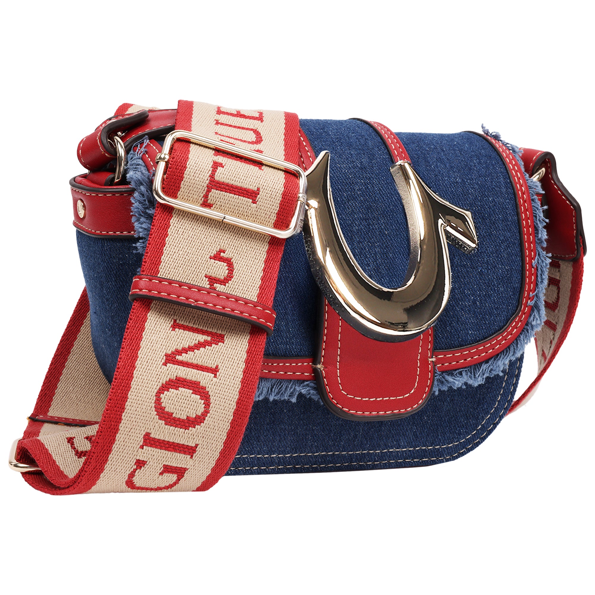 True Religion Asher Frayed Edge Mini Flap Crossbody