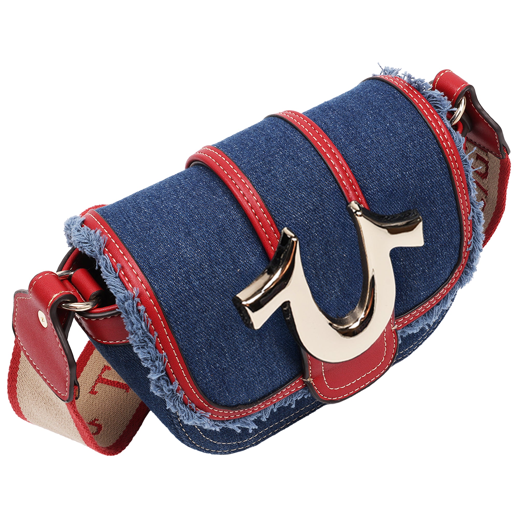 True Religion Asher Frayed Edge Mini Flap Crossbody
